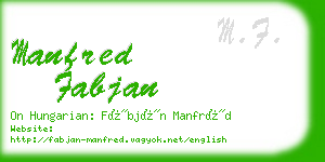 manfred fabjan business card